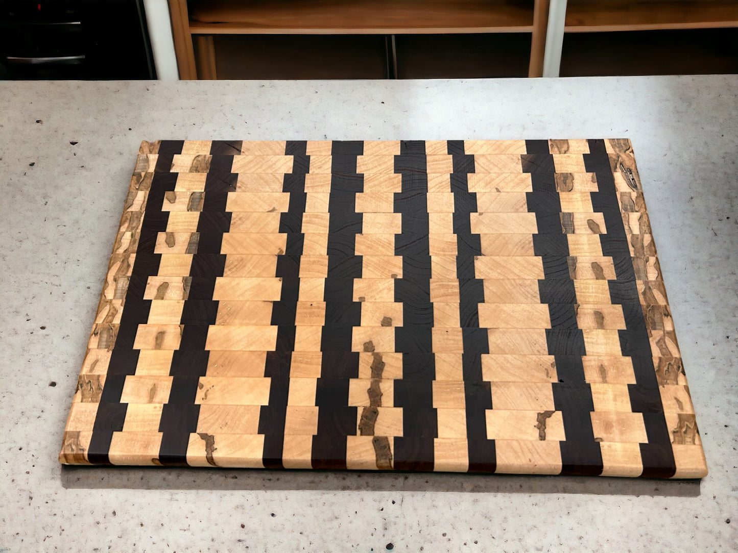 Cutting board made with Black Walnut and Ambrosia Maple
